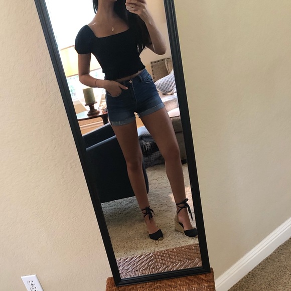 Stradivarius Super High Rise Jean Shorts - Picture 2 of 5